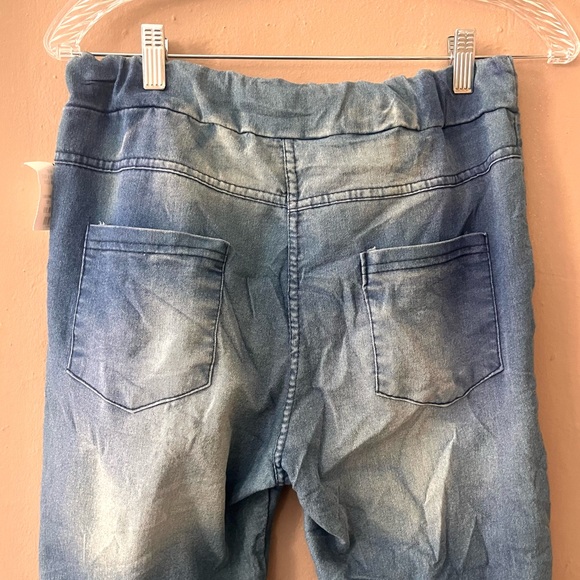 🏷️🆕🎉 totw • soft denim embroidered sequin & love pullon drawstring pants - Picture 15 of 16